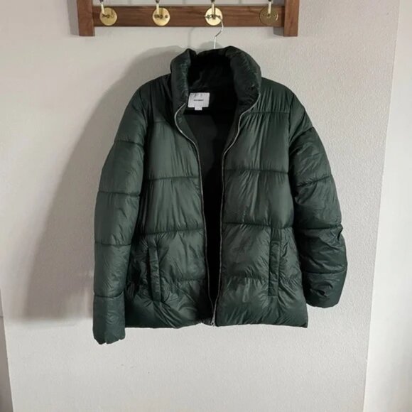 Old Navy Forest Green Puffer Jacket - Size L - Picture 1 of 5